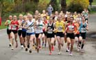 Soon after the start of the Womens Northern 6 Stage Road Relay, Sefton Park, Liverpool.
